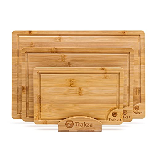  Organic Bamboo Cutting Board Set of 3 with Lifetime  Replacements - Wood Cutting Board Set with Juice Groove - Wooden Chopping  board Set for Kitchen, Meat and Cheese - Single Tone