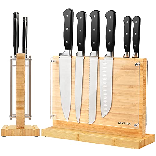 JumblWare Bamboo Knife Block, Wooden Knife Drawer Organizer for 12 Steak  Knives 