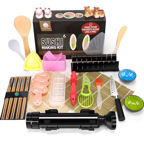 Sushi Making Kit Bazooka Maker Bamboo Sushi Mat Chopsticks Sauce Dishes 29  pcs