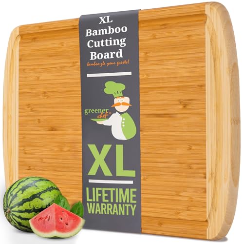 Wood Cutting Board for Kitchen, Dishwasher Safe, Dual-Sided with Juice  Groove,17.3 x 12.8, 17.5-Inch x 13-Inch - Food 4 Less
