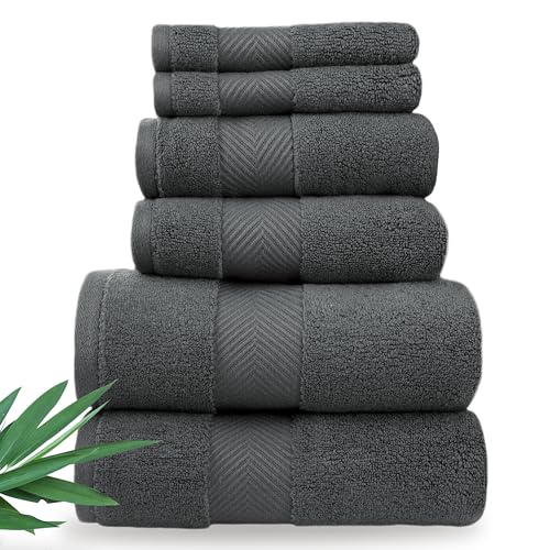 Gray Bath Towels Set,4 Oversized Large Bath Towels Sheet,4 Anti Frizz Hair  Towel Wrap-600 GSM Oversized Bath Sheet,Extra Large Microfiber - Quick