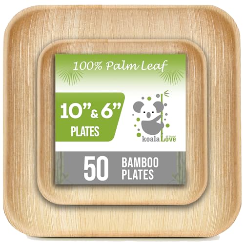 100% Compostable Disposable Paper Plates Bulk [10 3-Comp 50 Pack], Bamboo  Plates — Earth's Natural Alternative®