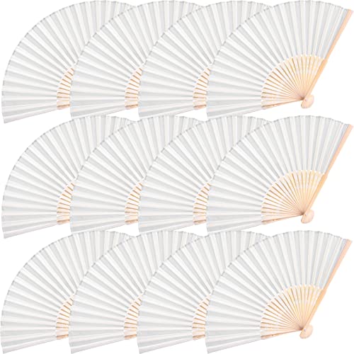 JYSILIYH 2Pcs Pink Paper Hand Fan Paper Folding Fans Bamboo Handheld Folded  Fan Japanese Chinese Paper Fans for DIY,Wedding Gift,Dancing,Party,Home